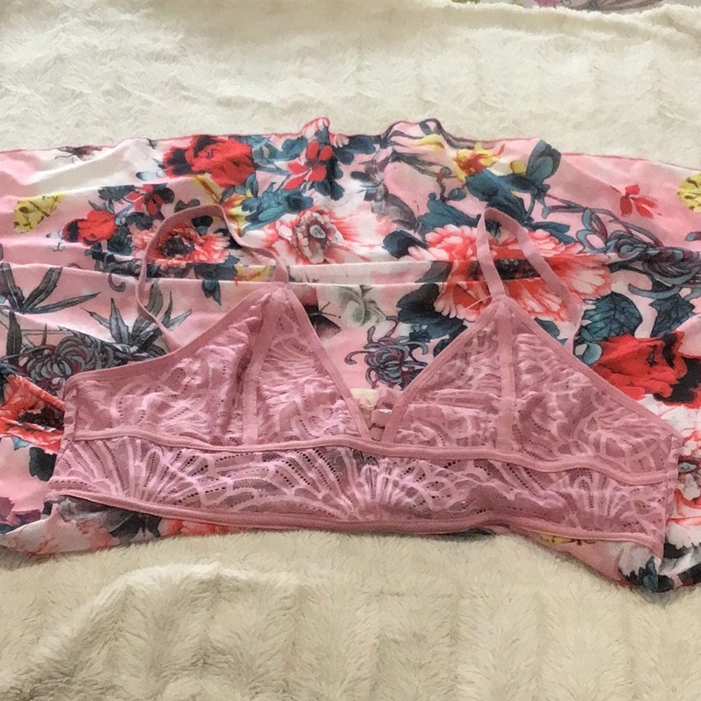 SOLD! French Affair Floral and Lace Babydoll (without Thong) Size 2X - Picture 9 of 9